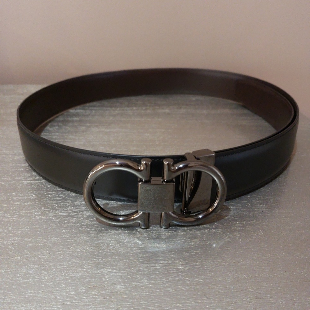 Men's Adjustable and Reversible Gancini Belt